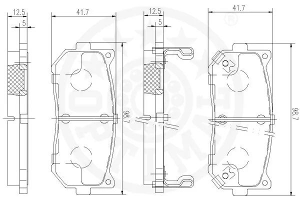 Kit de plaquettes de frein, frein à disque OPTIMAL 12494