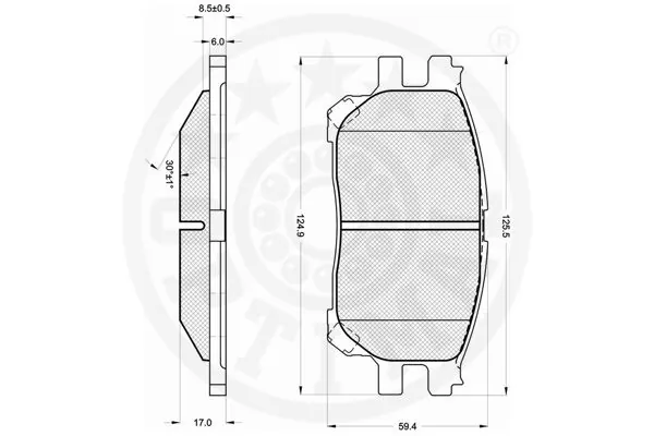 Kit de plaquettes de frein, frein à disque OPTIMAL 12238