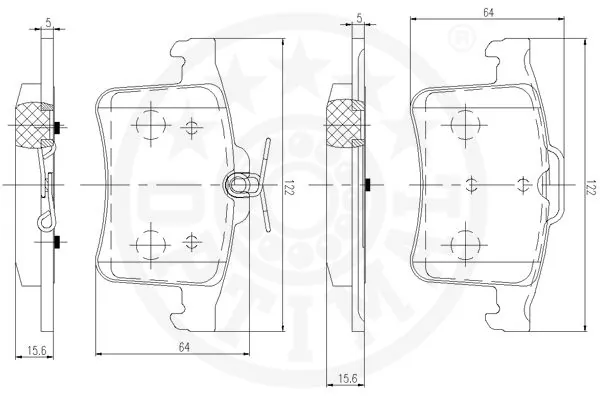 Kit de plaquettes de frein, frein à disque OPTIMAL 12514