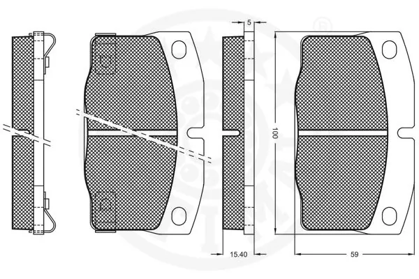 Kit de plaquettes de frein, frein à disque OPTIMAL 9602