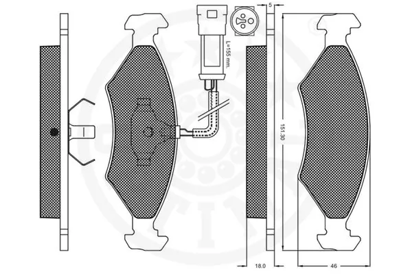 Kit de plaquettes de frein, frein à disque OPTIMAL 9607