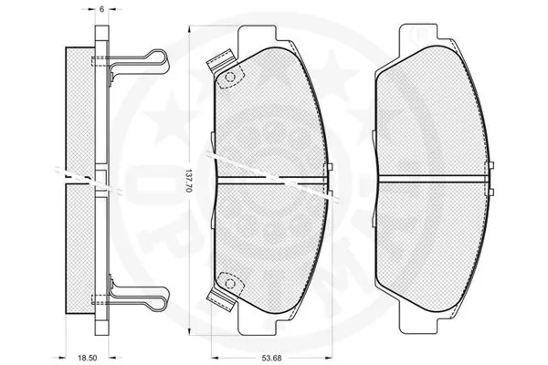 Kit de plaquettes de frein, frein à disque OPTIMAL 9793