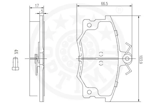 Kit de plaquettes de frein, frein à disque OPTIMAL 9366