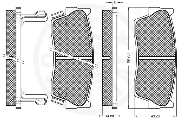 Kit de plaquettes de frein, frein à disque OPTIMAL 9592