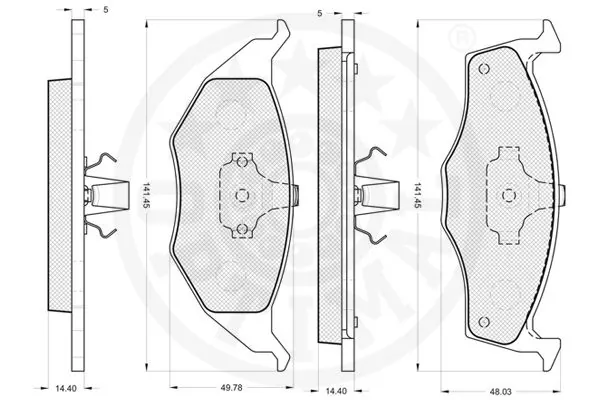 Kit de plaquettes de frein, frein à disque OPTIMAL 12085