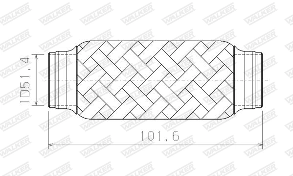 Tube ondulé, système d'échappement WALKER 08934
