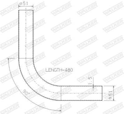 Tuyau d'échappement WALKER 07017