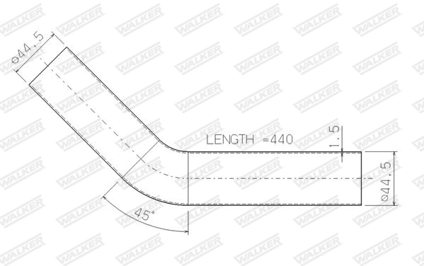 Tuyau d'échappement WALKER 07014