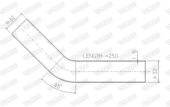Tuyau d'échappement WALKER 07006