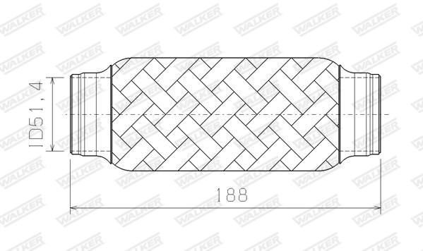 Tube ondulé, système d'échappement WALKER 05320