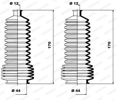 Jeu de joints-soufflets, direction MOOG K150111