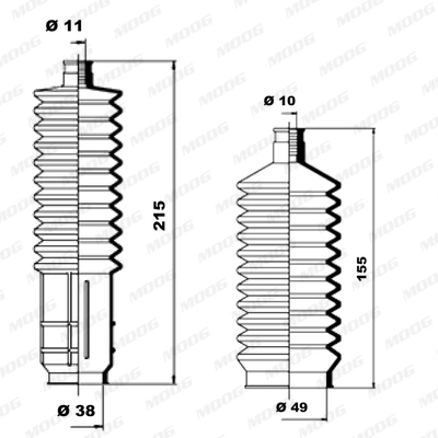 Jeu de joints-soufflets, direction MOOG K150060
