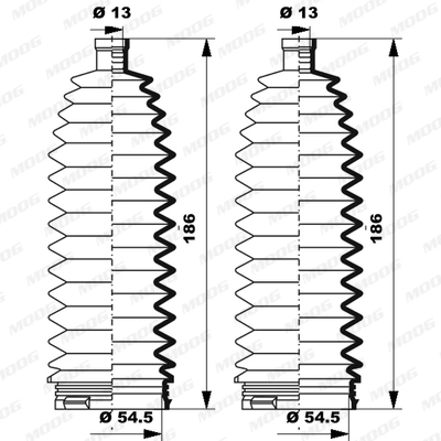 Jeu de joints-soufflets, direction MOOG K150253