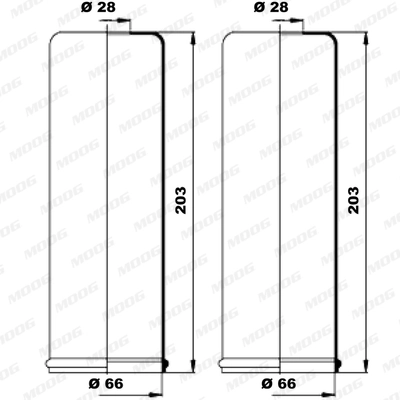 Jeu de joints-soufflets, direction MOOG K150208