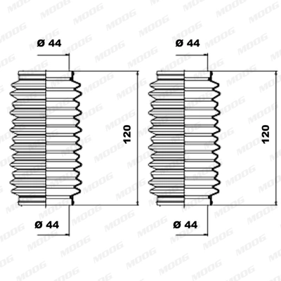 Jeu de joints-soufflets, direction MOOG K150101