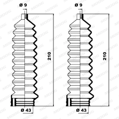 Jeu de joints-soufflets, direction MOOG K150029