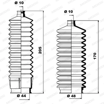 Jeu de joints-soufflets, direction MOOG K150026
