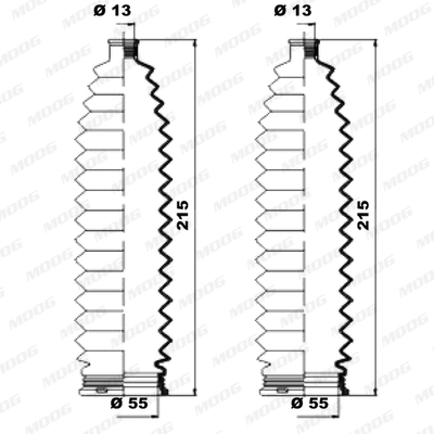 Jeu de joints-soufflets, direction MOOG K150228