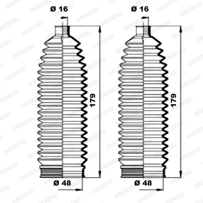 Jeu de joints-soufflets, direction MOOG K150182