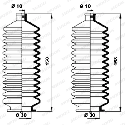 Jeu de joints-soufflets, direction MOOG K150008
