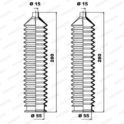 Jeu de joints-soufflets, direction MOOG K150109