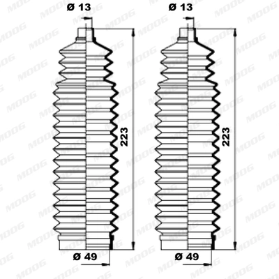 Jeu de joints-soufflets, direction MOOG K150192