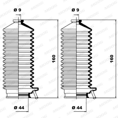 Jeu de joints-soufflets, direction MOOG K150103