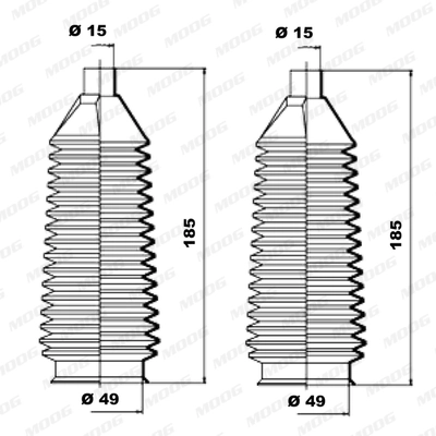 Jeu de joints-soufflets, direction MOOG K150032