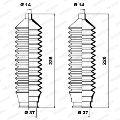 Jeu de joints-soufflets, direction MOOG K150085
