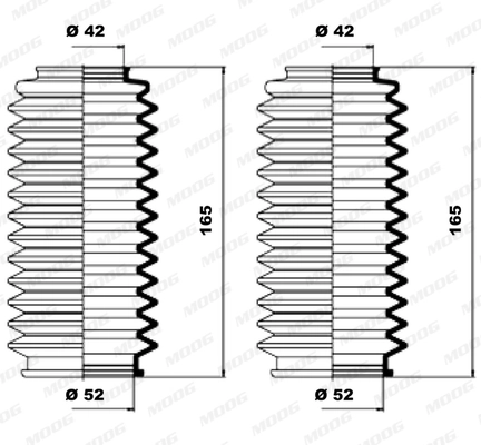 Jeu de joints-soufflets, direction MOOG K150002