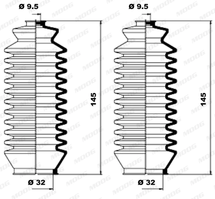 Jeu de joints-soufflets, direction MOOG K150096