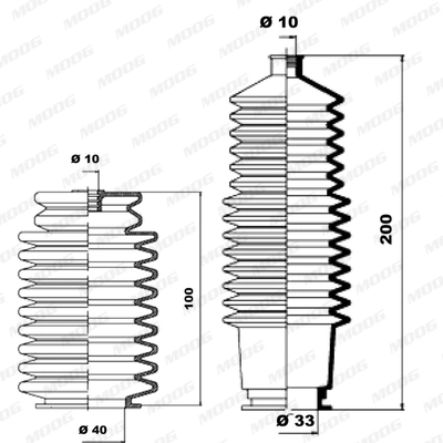 Jeu de joints-soufflets, direction MOOG K150107