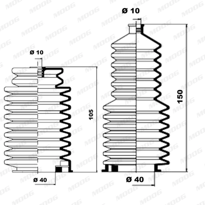 Jeu de joints-soufflets, direction MOOG K150136