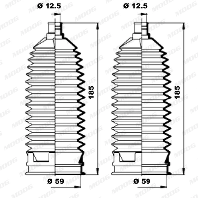 Jeu de joints-soufflets, direction MOOG K150184