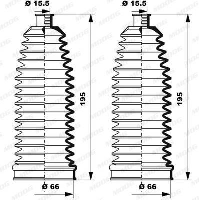 Jeu de joints-soufflets, direction MOOG K150237