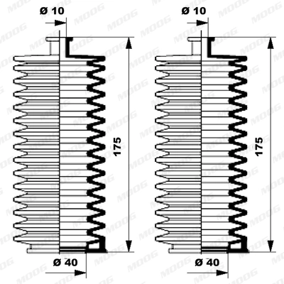 Jeu de joints-soufflets, direction MOOG K150011