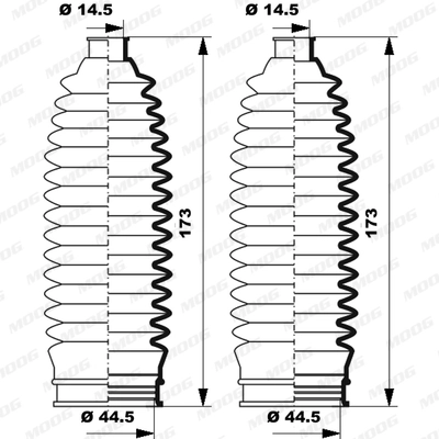 Jeu de joints-soufflets, direction MOOG K150247