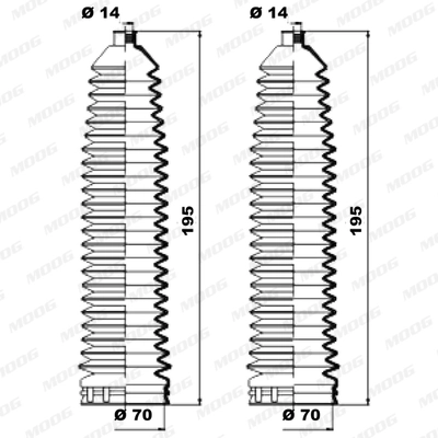 Jeu de joints-soufflets, direction MOOG K150221