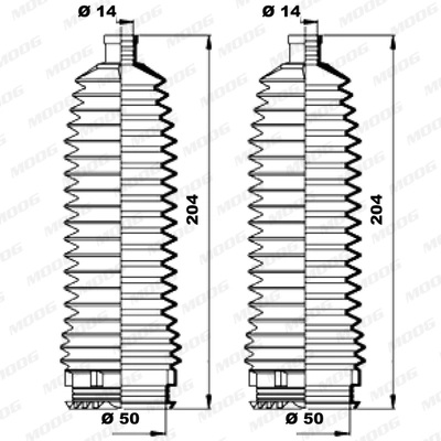 Jeu de joints-soufflets, direction MOOG K150212
