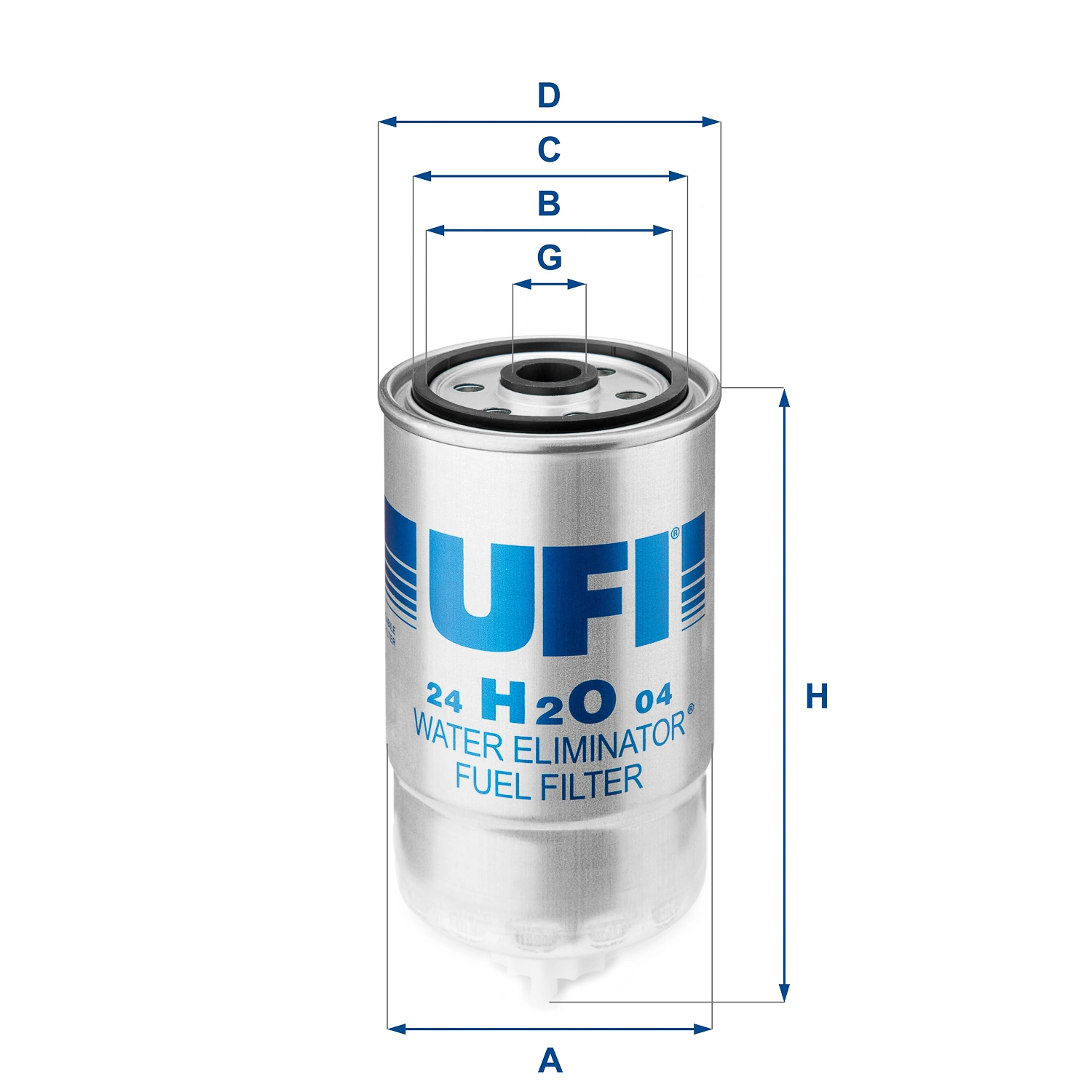 UFI 24.H2O.04 — Фільтр паливний FIAT DOBLO, STILO 1.9 JTD 03- (OE) (вир-во UFI)
