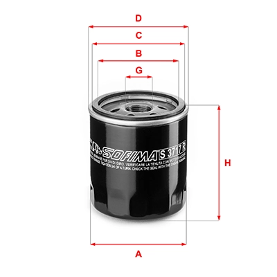 Filtre à huile SOFIMA S 3717 R