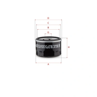 Filtre à huile SOFIMA S 3759 R