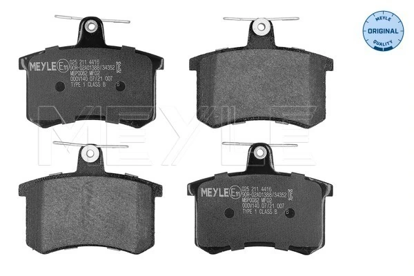 Kit de plaquettes de frein, frein à disque Meyle
