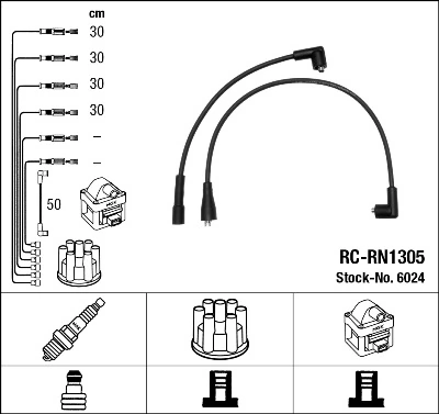Kit de câbles d'allumage NGK 6024