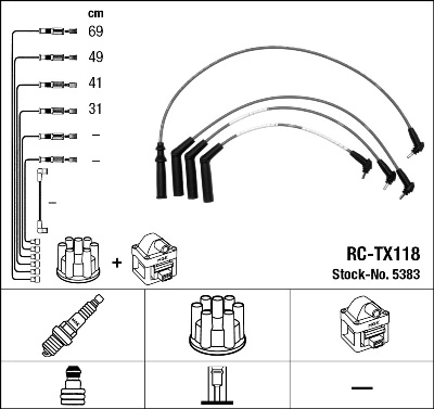 Kit de câbles d'allumage NGK 5383