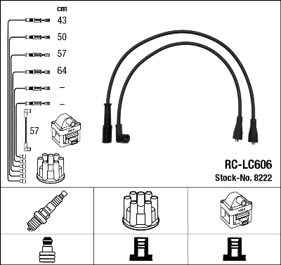 Kit de câbles d'allumage NGK 8222