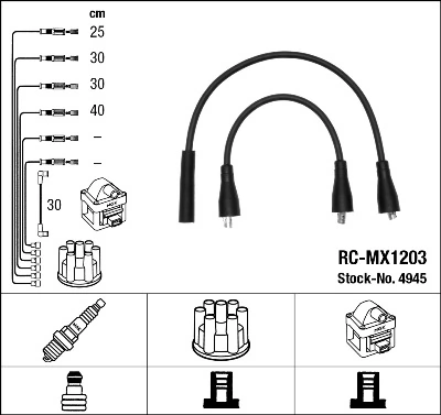 Kit de câbles d'allumage NGK 4945
