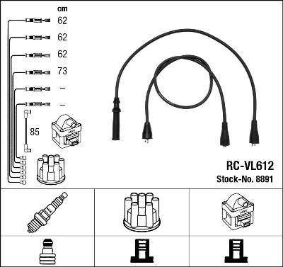 Kit de câbles d'allumage NGK 8891