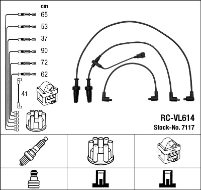Kit de câbles d'allumage NGK 7117