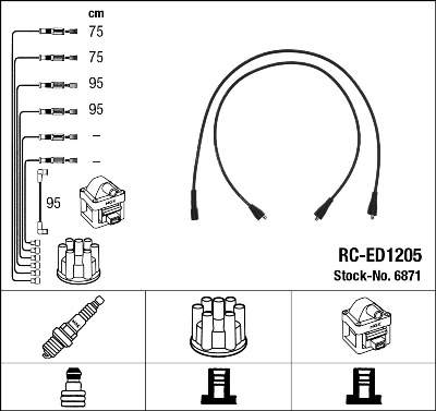Kit de câbles d'allumage NGK 6871
